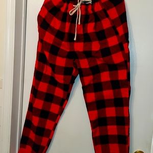 Men's Drawstring Flannel Lounging Pants